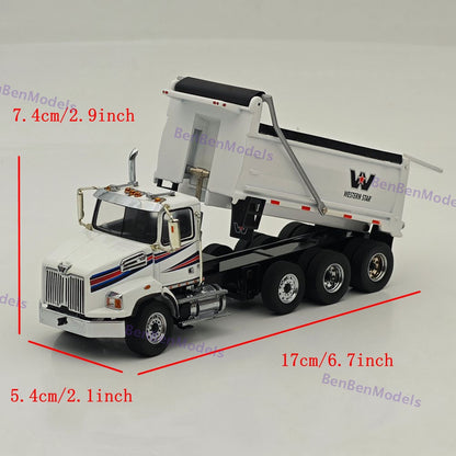 1/50 DM WESTERN STAR 4700 SB Dump Truck White Diecast Model 71034 Toy Gift