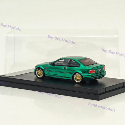 1:64 SW M3 E46 Chrome Green Coupe Racing Sports Model Diecast Metal Car Limited Collection