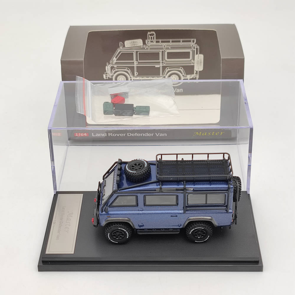 Master 1:64 Land Rover Defender Van Camp Gulf Jouets moulés sous pression Modèles de voitures Véhicules miniatures Hobby Cadeaux de collection 