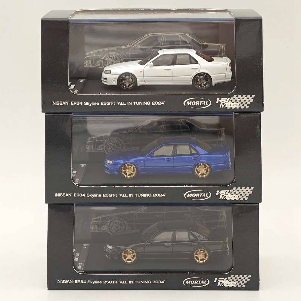 Mortal & OM 1:64 Nissan ER34 uras SKYLINE Miniature Diecast Toys Car Models Hobby Collection Gifts Limited 699