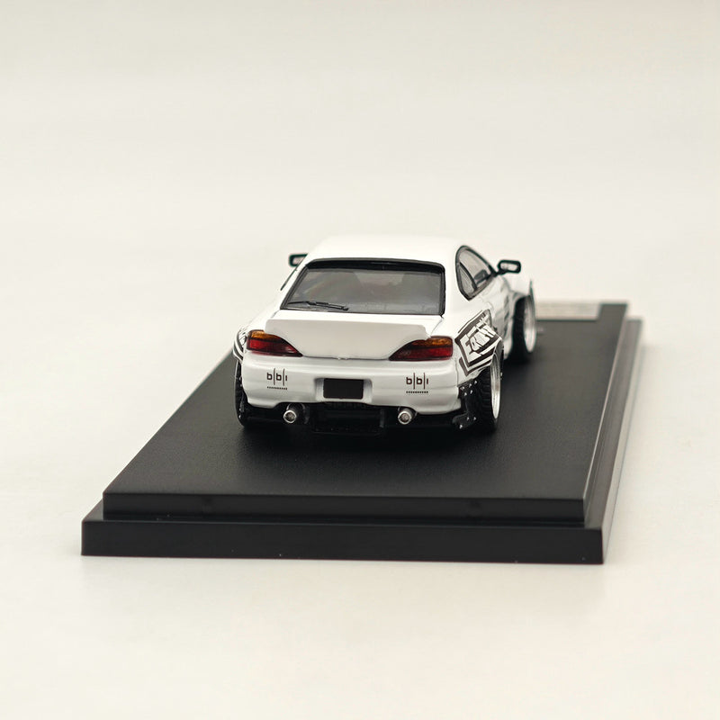 1/64 SW Nissan Silvia S15 Pandem Rocket Bunny White Diecast Models Car