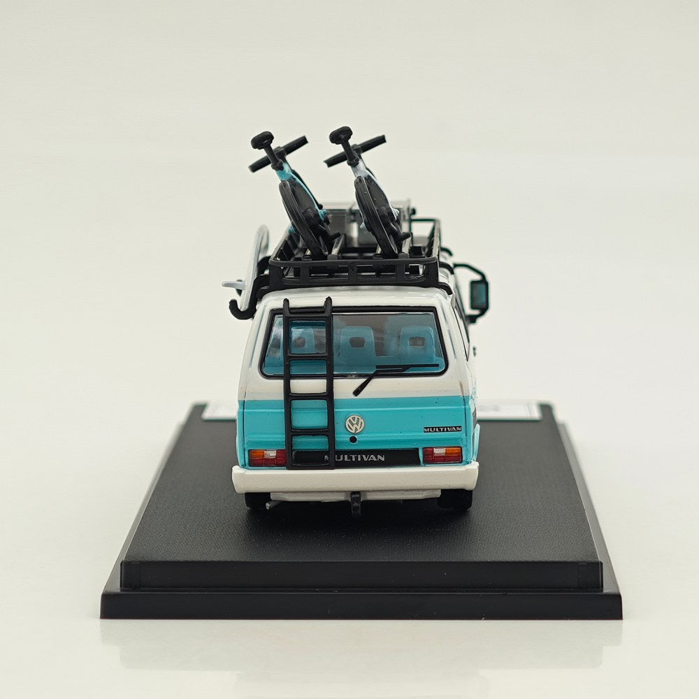 Mortal 1/64 Alloy Car Model - Lowrider Volkswagen T3, Tiffany Blue & White/Orange & Pink/Chocolate Bueno Color, 999 Units Limited, with Accessories