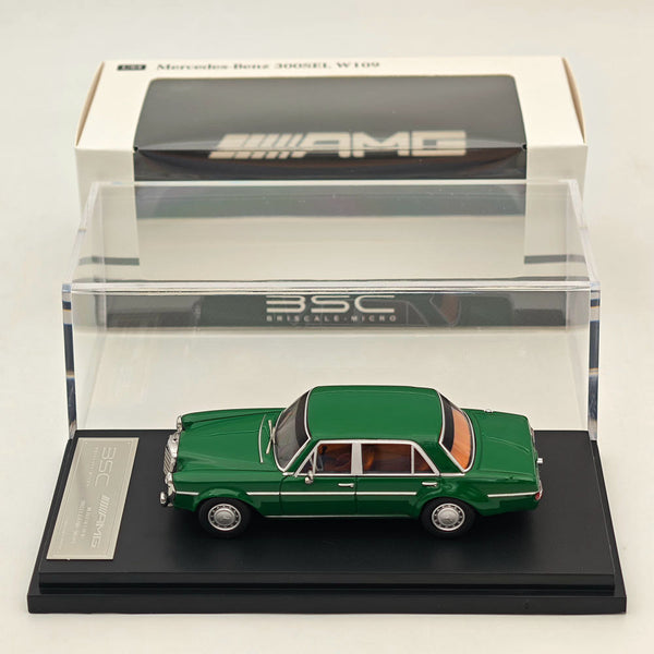 BSC 1:64 Mercedes Benz 300SEL W109 AMG Green Diecast Car Model Toy Collections