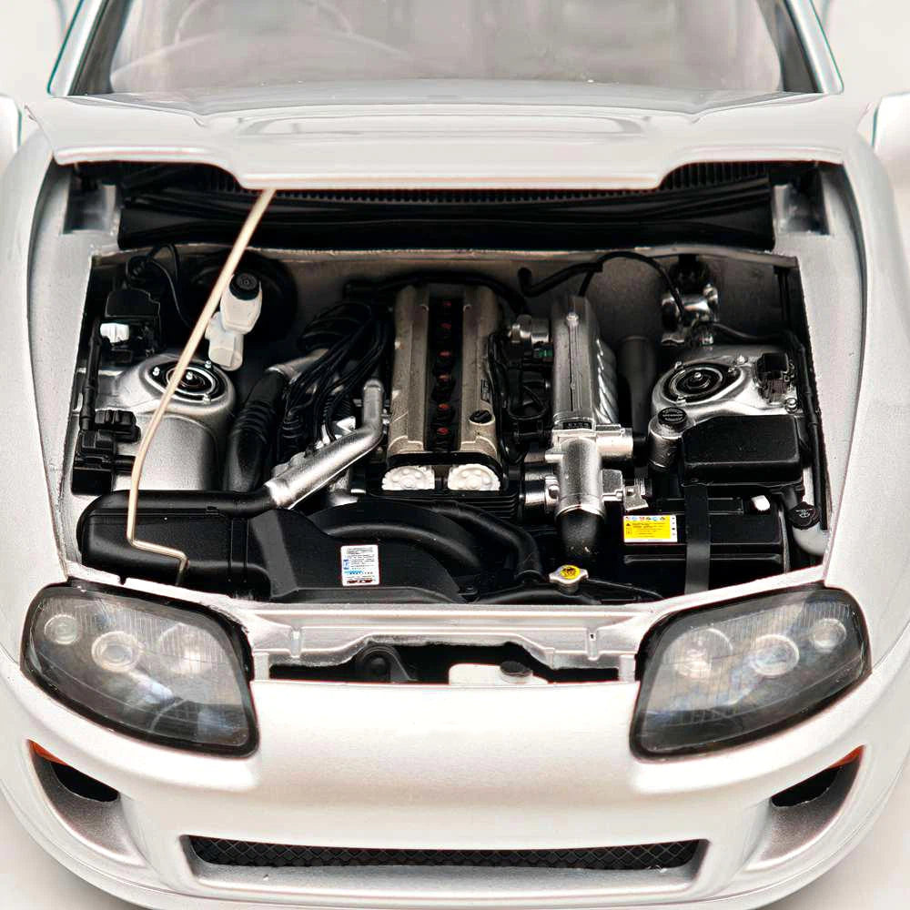 WHELART 1/18 Supra A80 RHD Silver Coupe Full-open type Diecast Model Car Limited Collection