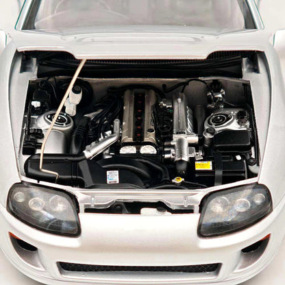 WHELART 1/18 Supra A80 RHD Silver Coupe Full-open type Diecast Model Car Limited Collection