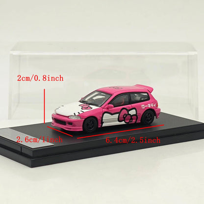 Street Weapon SW 1:64 EG6 Hatchback Sports Model Pink JDM Classic Diecast Metal Car Limited Edition