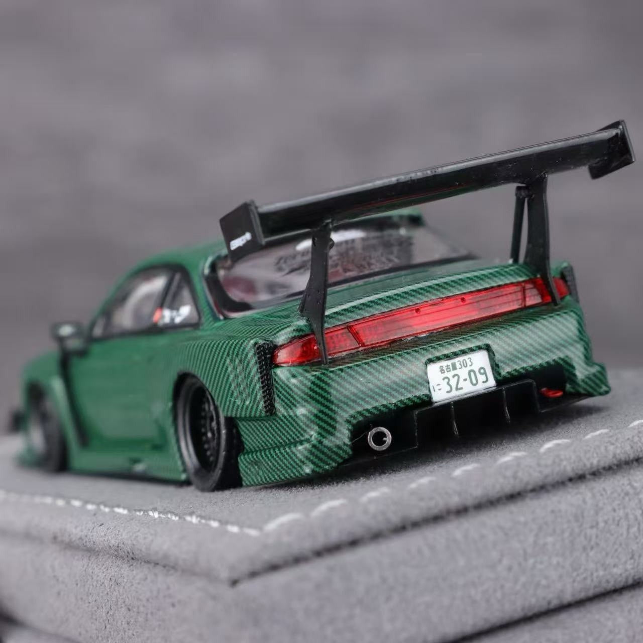 Mortal S14 GT-SPEC V2 カーボン グリーン 1/64 Mortal 1:64 S14 GT SPEC V2 BBS Green Carbon Alloy Diecast Toys Car