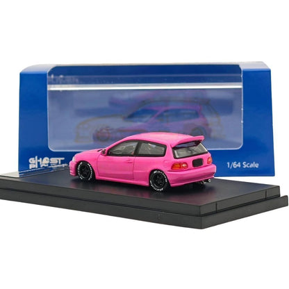 1/64 Ghost Player HONDA CIVIC EG6 Rose Modèles moulés sous pression Collection de voitures 