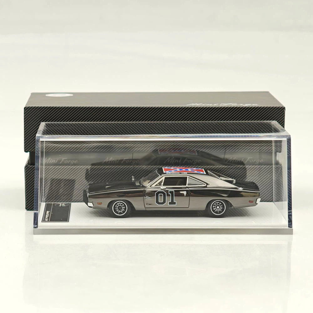 Limited Chrome Silver-Gray 1:64 General Lee Charger Mini Forge Diecast Model Car