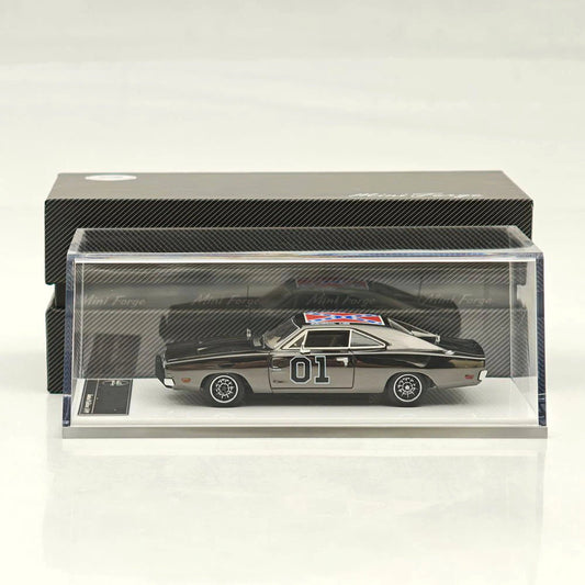 Limited Chrome Silver-Gray 1:64 General Lee Charger Mini Forge Diecast Model Car