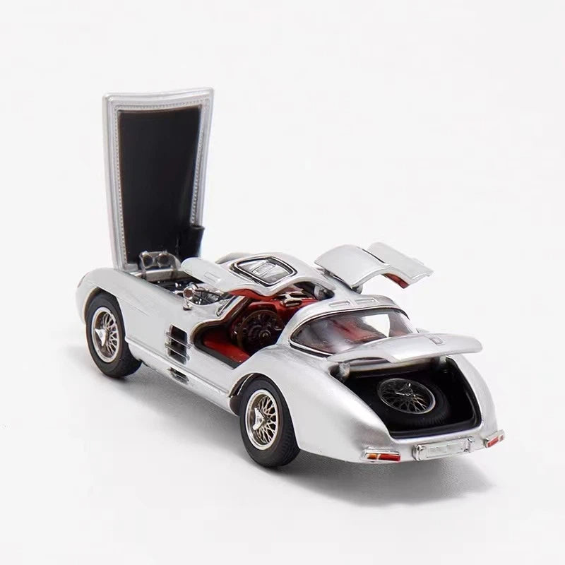 YS Model YS 1:64 300SLR Uhlenhaut Silver Diecast Model Car Limited Edition Collectible