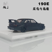 Fine Works 1:64 Mercedes Benz 190E Miniature Diecast Toys Modèles de voitures Collection Cadeaux Noir Mat Limitée 499 