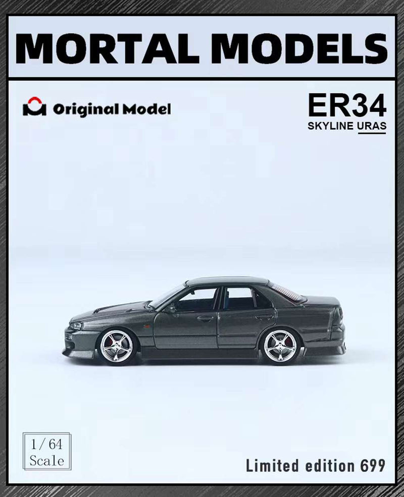 Pre-sale Mortal & OM 1:64 Nissan ER34 uras SKYLINE Miniature Diecast Toys Car Models Hobby Collection Gifts Limited 699