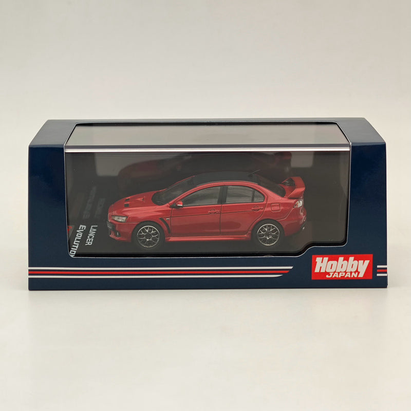 Hobby Japan 1/64 Mitsubishi Lancer Evolution X Final Edition Red Metallic Carbon Roof HJ642053BR Diecast Model Car Limited Collection