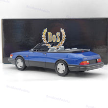 1/18 BOS 1987 Saab 900 Cabrio Blue BOS165 Resin Model Car Limited Collection