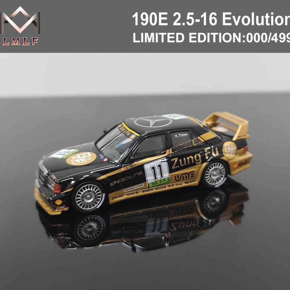 Fine Works 1:64 Mercedes Benz 190E 2.5-16 EVO2 DTM Racing Version Miniature Diecast Toys Car Models Collection Gifts