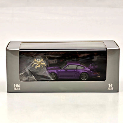 STREET WARRIOR SW 1:64 RWB 964 Purple Classic Sports Model Diecast Metal Car Limited Collection