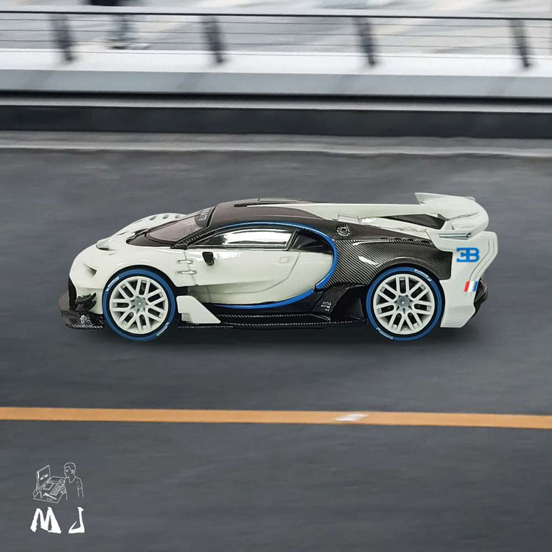 MJ 1:64 Bugatti Vison GT Gulf Miniature Diecast Toys Car Models Collection Gifts Limited Edition