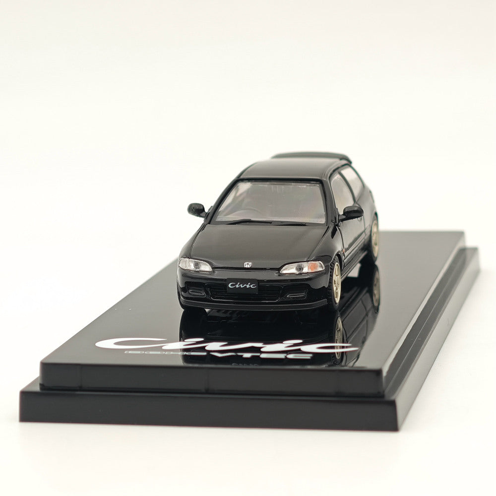 Hobby Japan 1/64 Honda CIVIC (EG6) Sir-S With Engine Display Model Granada  Black(P) HJ641017SBK Diecast Models Car Collection