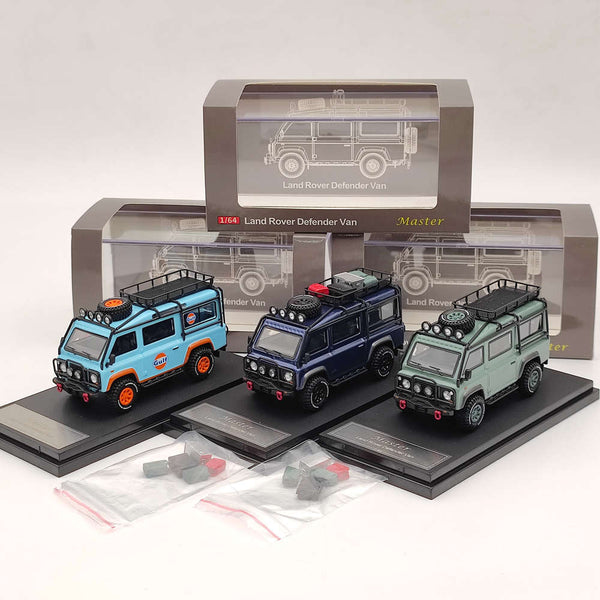 Master 1:64 Land Rover Defender Van Camp Gulf Diecast Toys Car Models Miniature Vehicle Hobby Collectible Gifts