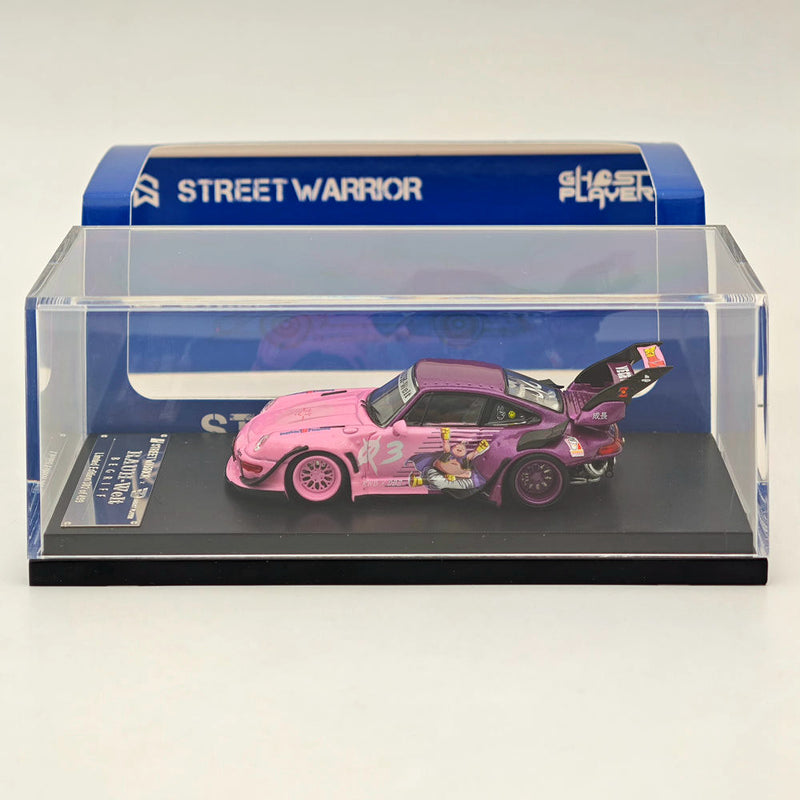 Street WARRIOR SW 1:64 Dragon Ball RWB 993 911 Racing Sports Pink Model Diecast Metal Car Collection