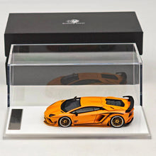 Rotating Wheel 1:64 Aventador S Rowen Supercar Yellow Diecast Alloy Collectible Model Car