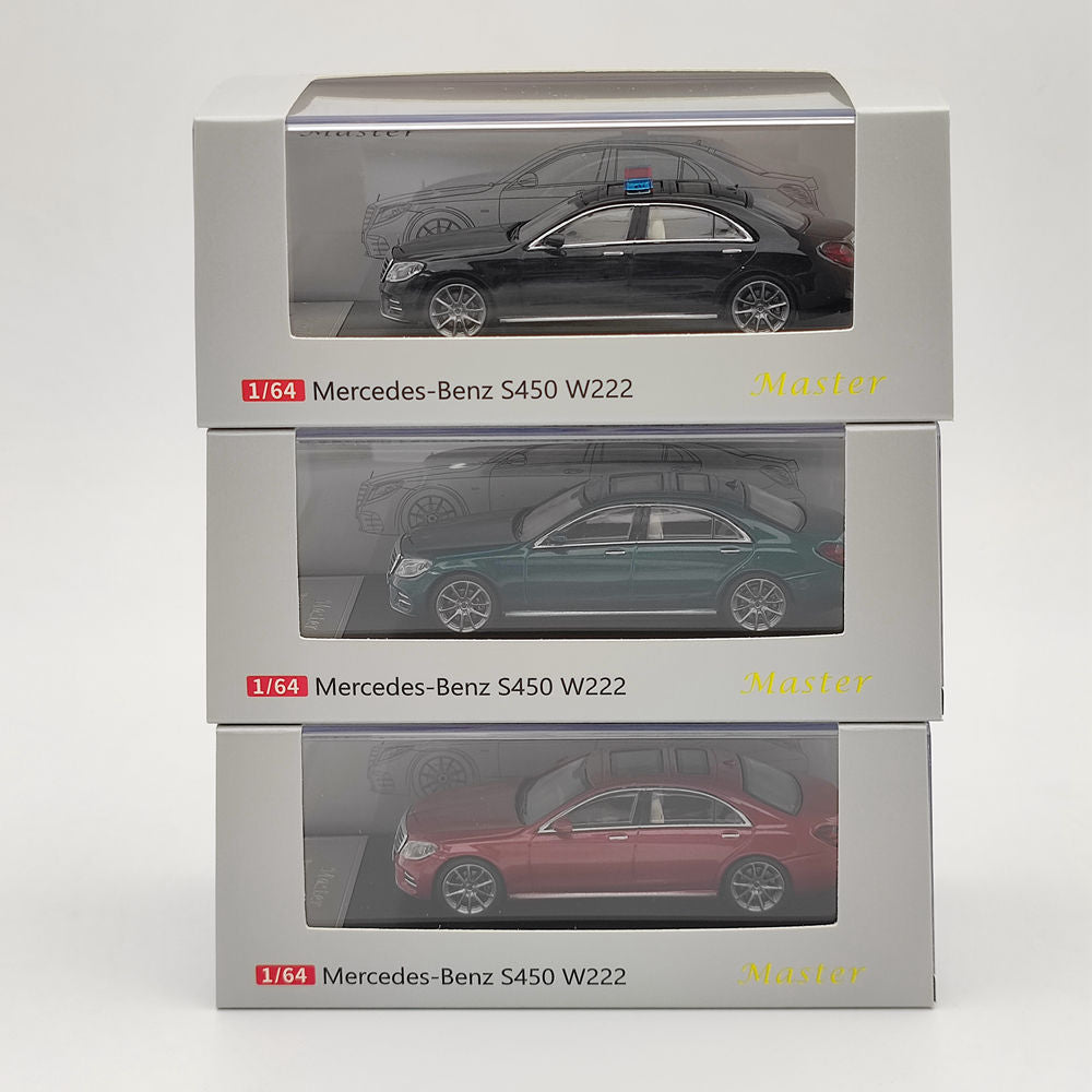 Voiture de police Mercedes-Benz S450 W222 1:64 Master Diecast Toys Modèles Collection Cadeaux 