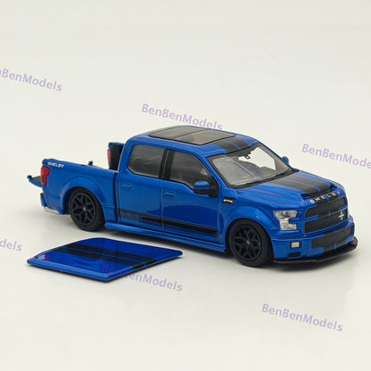 Funny Model 1/64 Ford SHELBY F-150 Shelby Super Snake Pickup Diecast Model Blue