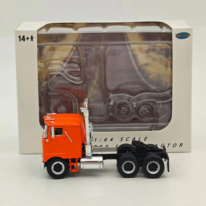Top Self Replicas 1:64 Scale F700 Semi Tractor Trucks Orange Diecast Sleeper Model Car