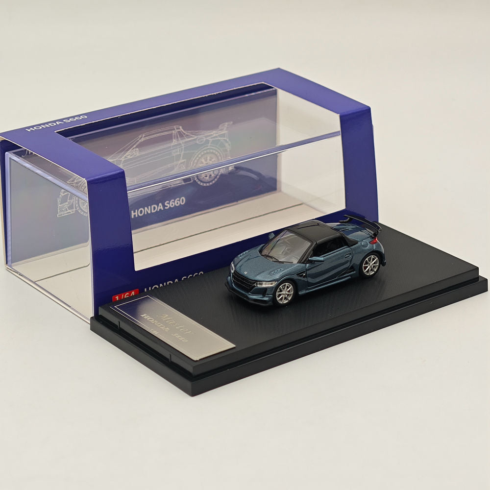 Master 1:64 Honda S660 Mugen Cabriolet Jouets moulés sous pression Modèles de voitures Collection Cadeaux Édition limitée