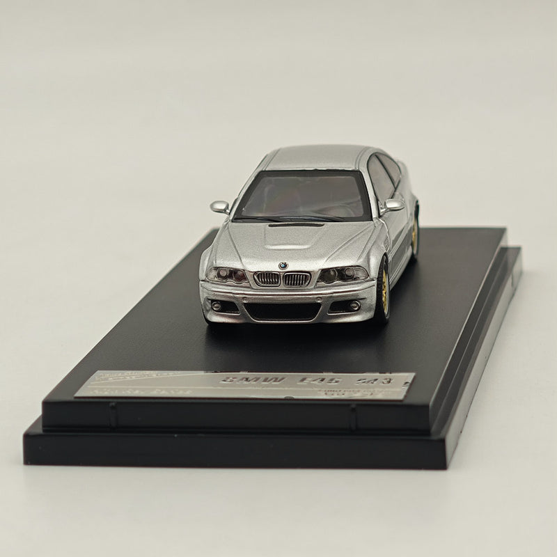 1:64 SW BMW E46 M3 HICH REV SERIES Silver Diecast Models Car Collection