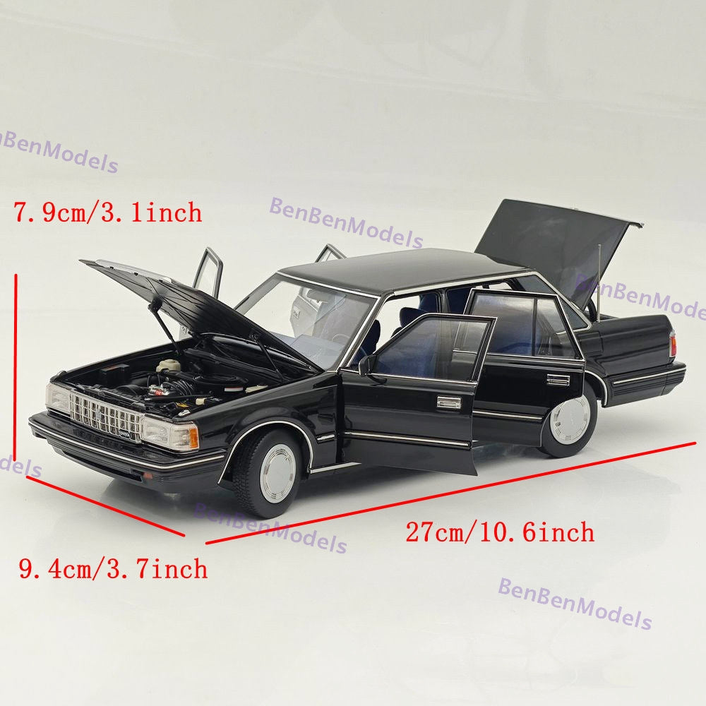 1/18 Toyota Crown Seventh Generation MS122 Black / Blue Interior Diecast