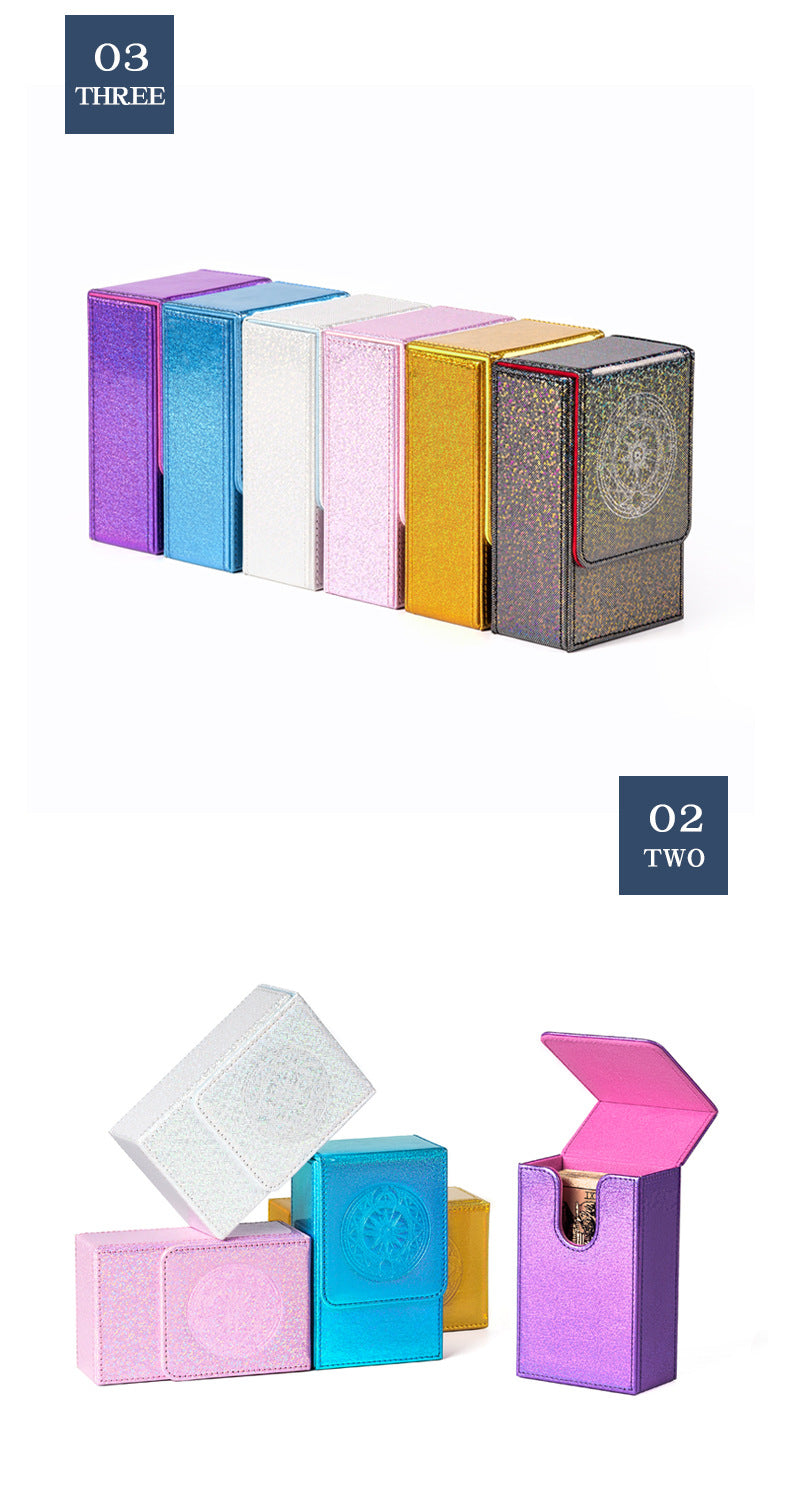 Holographic PU Magnetic Tarot POKEMON TCG PTCG CCG Deck Box Flip Top Card Storage Case