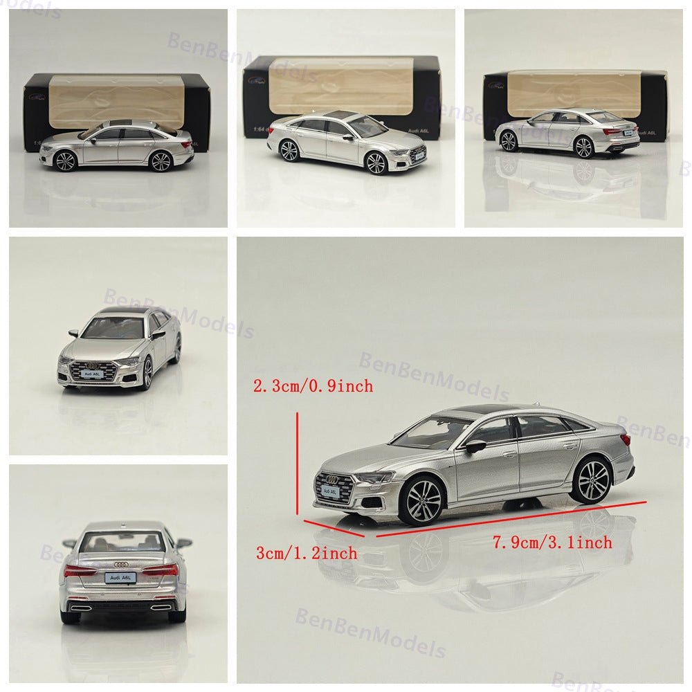1/64 VAV Audi A6L Diecast Toys Car Models Collection Gifts Silver/Black/White