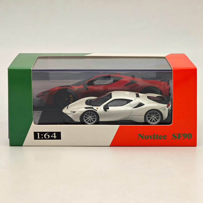 Fine model 1:64 Scale Novitec Ferrari SF90 Diecast Models Car Collections White