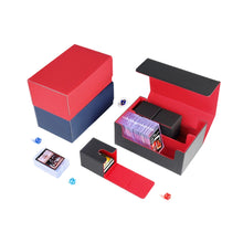 Magnetic PU Dual Compartment Card Storage Box Large Capacity for PTCG CCG OCG TCG 35PT Card Slabs