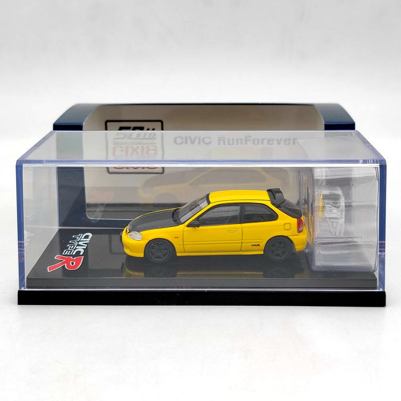 Hobby Japan HJ642016EY 1/64 Honda Civic TYPE R (EK9) With Engine Diecast Display Model Toys Gift