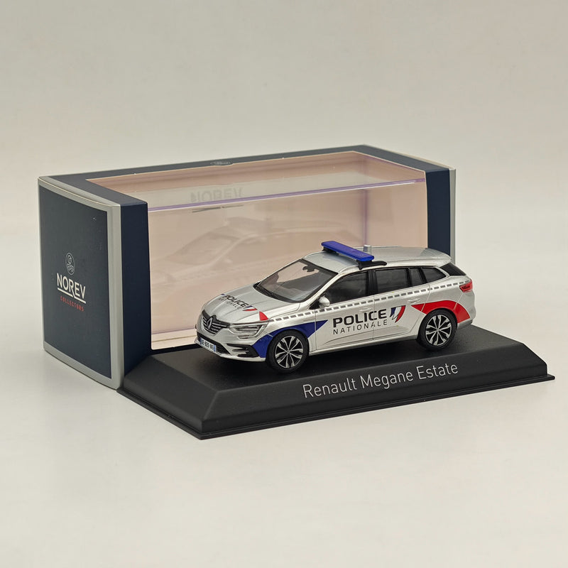 1/43 Norev Renault Megane Estate 2022 "Police Nationale" Silver Diecast Model