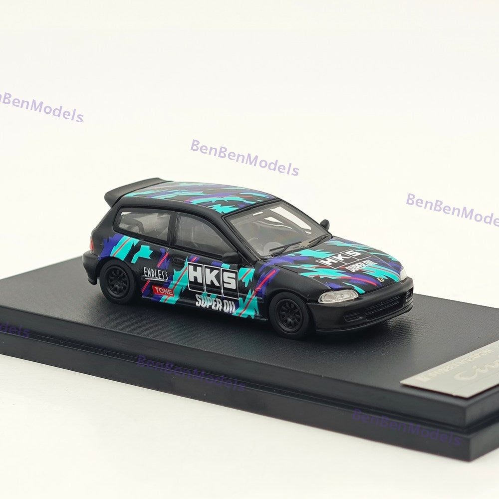 1:64 SW EG6 HKS Limited 499pcs Diecast Models Car Limited Collection Gifts