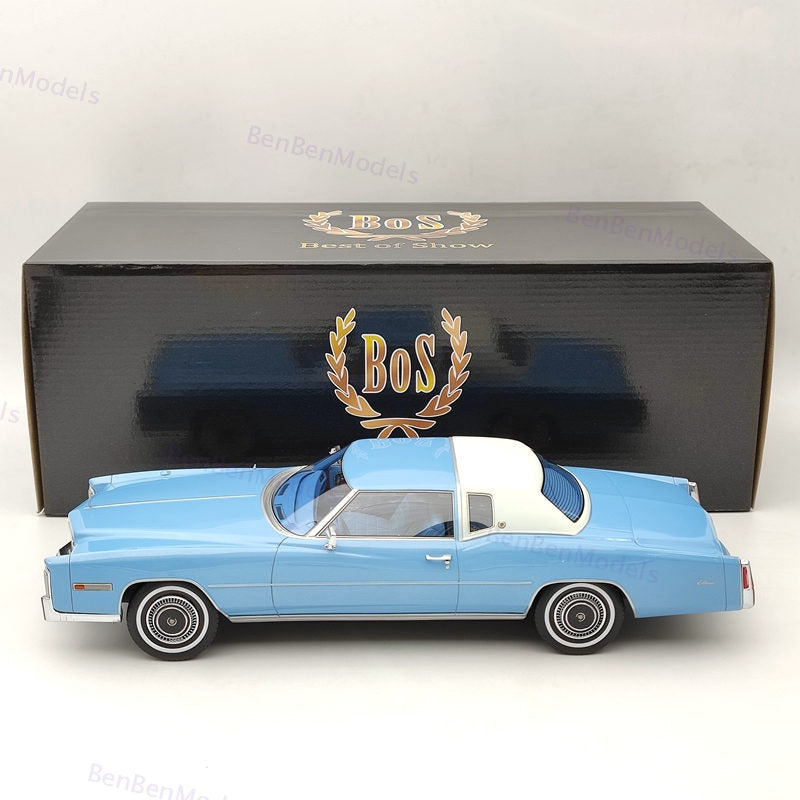 BOS 1:18 Cadillac Eldorado Coupe Blue 1976 BOS328 Resin Model Limited Collection