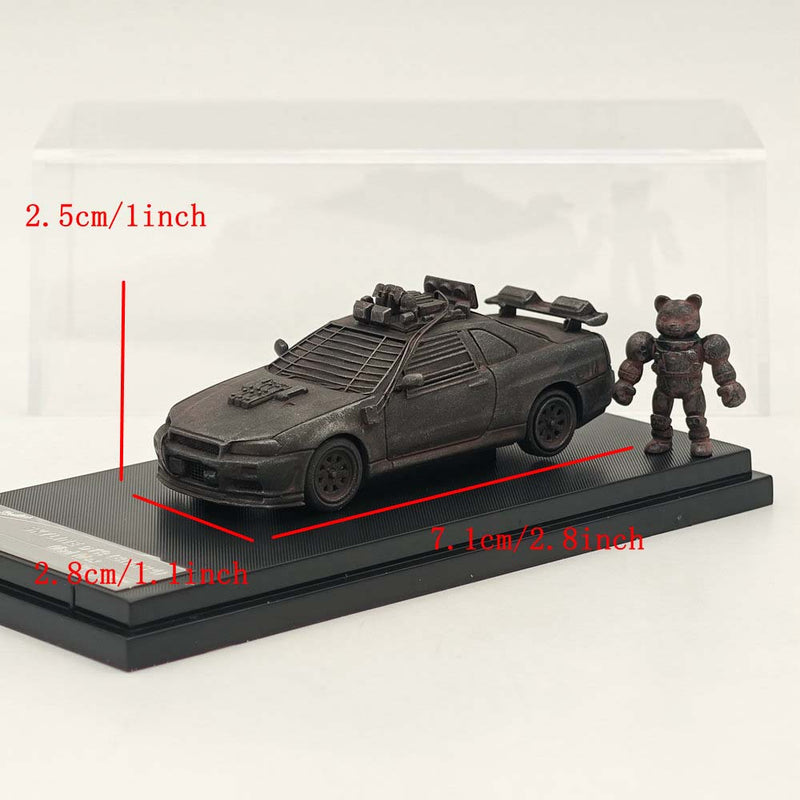 SH 1:64 Skyline GTR R34 Mad Max Figure Sports Diecast Models Car Black