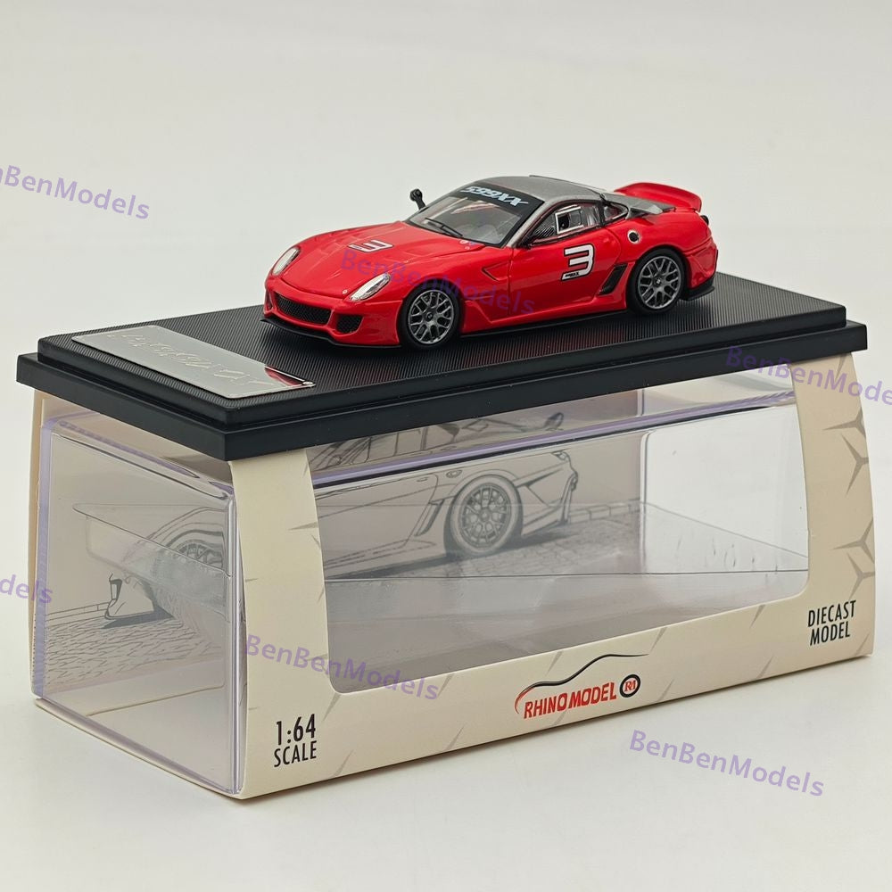 Rhino Model 1:64 Ferrari 599XX #3 Red Racing Sports Model Diecast