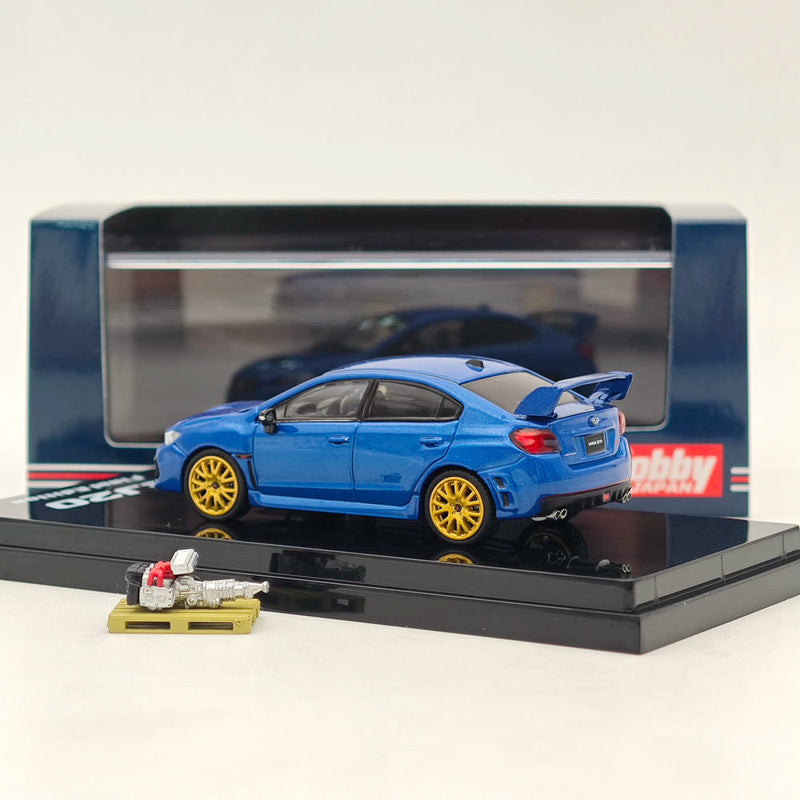 1/64 Hobby Japan Subaru WRX STI EJ20 Final Edition With Engine Blue Diecast Car Limited Collection Auto Toys Gift