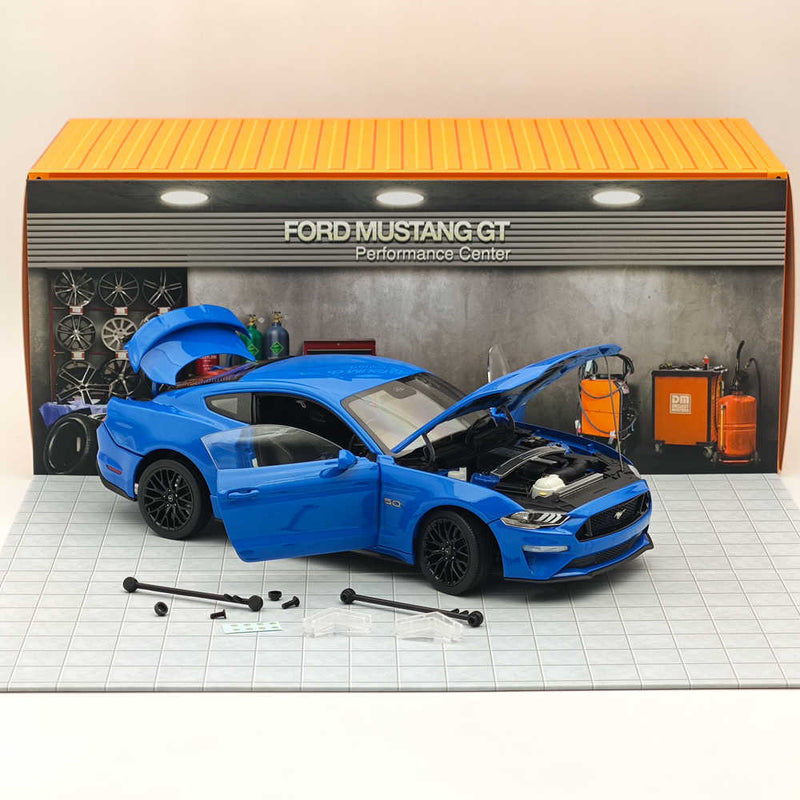 DM 1/18 Scale Model Replicas Ford Mustang GT 2019 Blue RHD Diecast Car Miniature Hobby Gifts