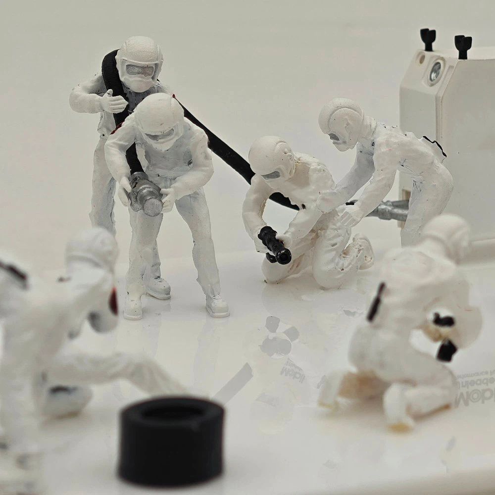 1/43 Scale F1 Pit Crew Resin Figures 12pcs Set for Racing Car Model Diorama