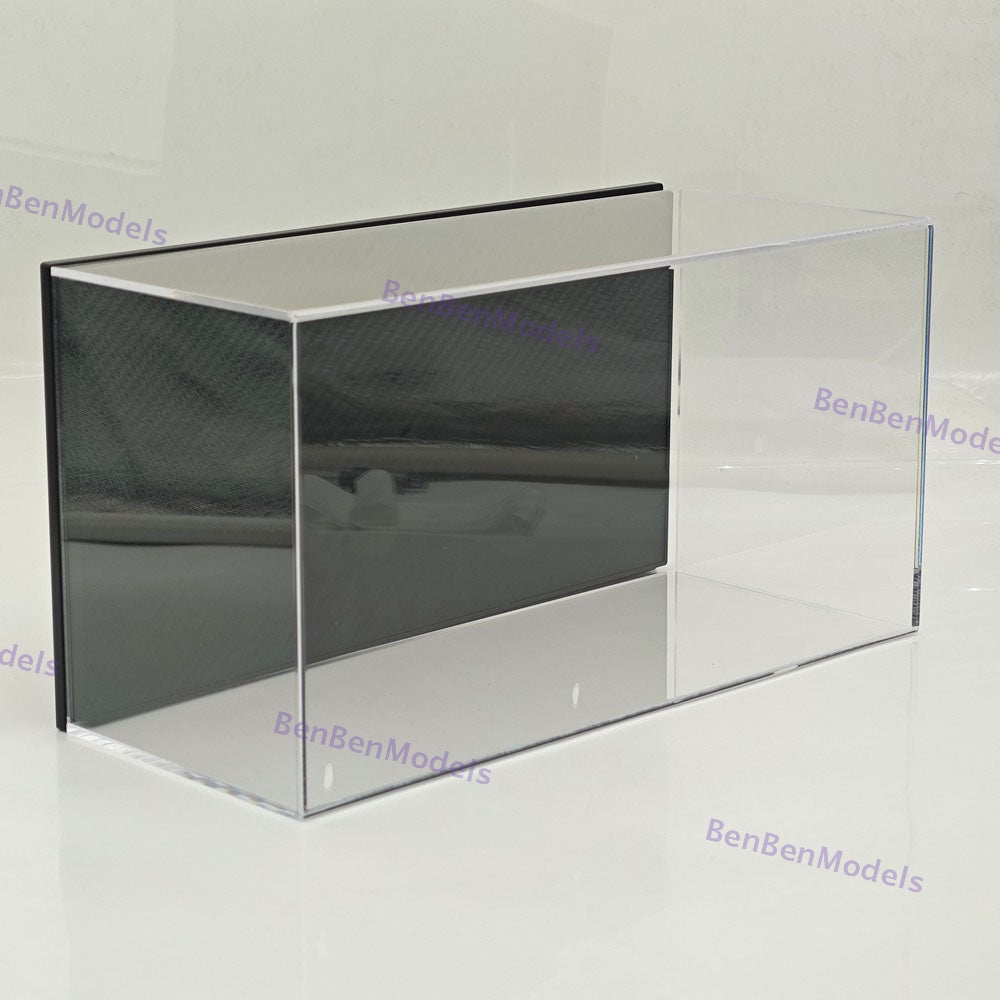 1:18 Model Car Acrylic Case Display box Transparent Dustproof Carbon Fiber Base