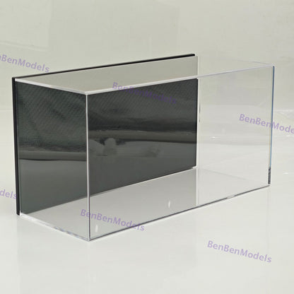 1:18 Model Car Acrylic Case Display box Transparent Dustproof Carbon Fiber Base