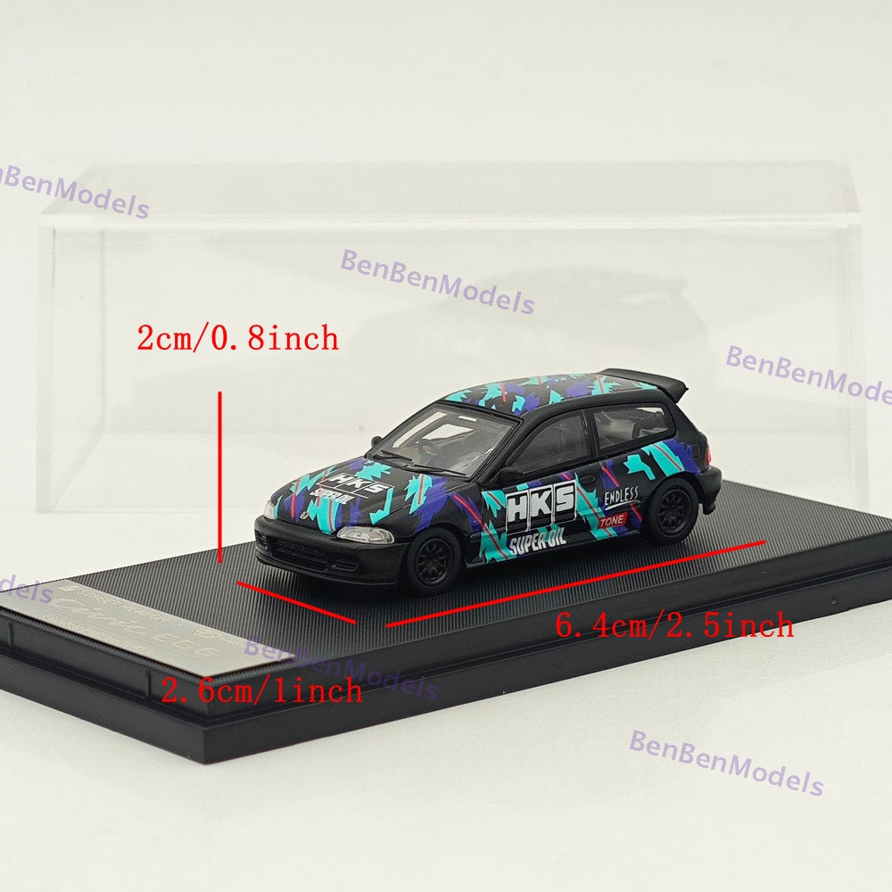 1:64 SW EG6 HKS Limited 499pcs Diecast Models Car Limited Collection Gifts