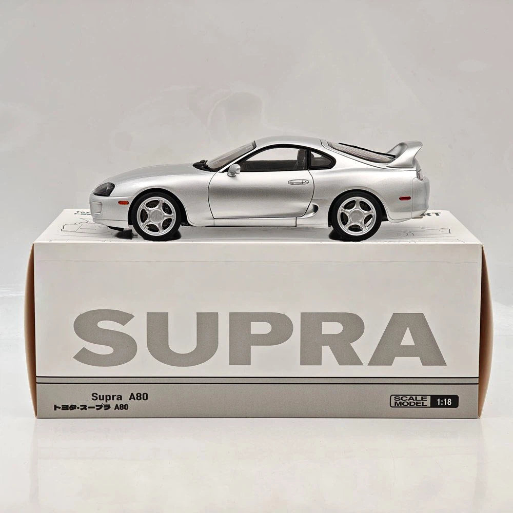 WHELART 1/18 Supra A80 RHD Silver Coupe Full-open type Diecast Model Car Limited Collection