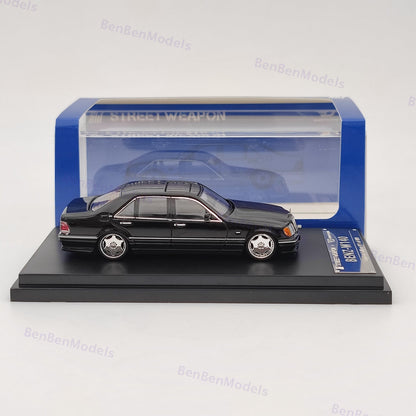 Street Weapon 1:64 Benz W140 S600 Black Limited 499 Diecast Model Car Collection